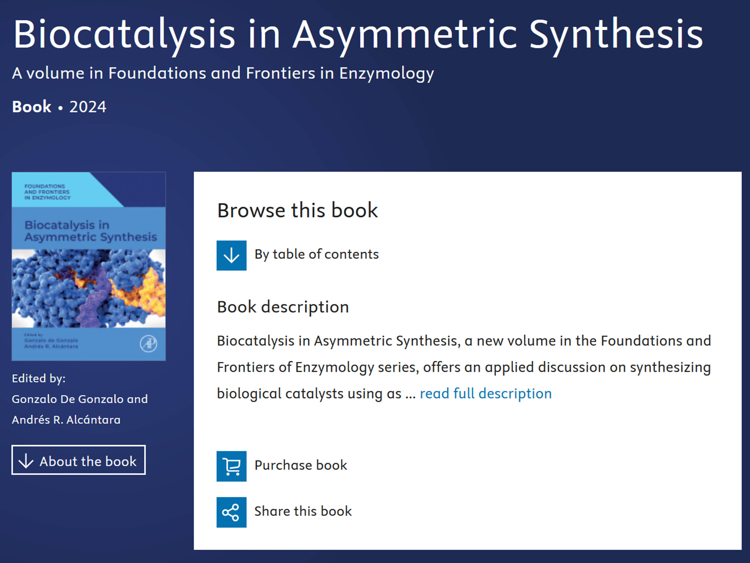 „Biocatalysis in asymetric synthesis“ Book published